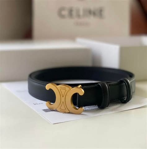 celine triomphe belt in smooth calfskin|Celine.